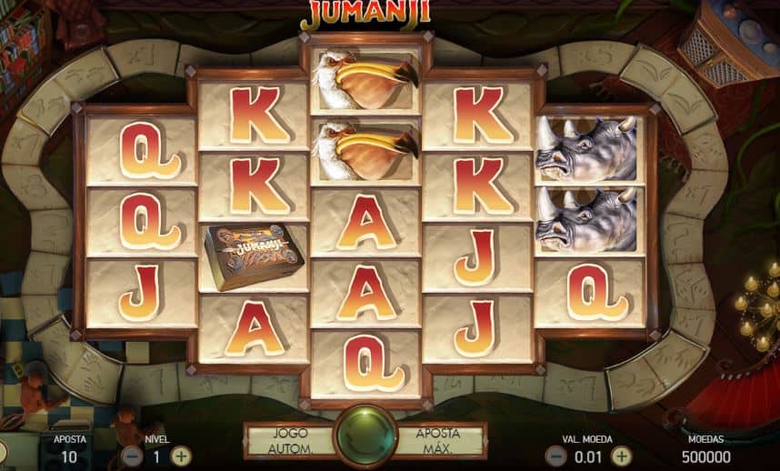 Símbolos, gráficos, sons e animações de Jumanji